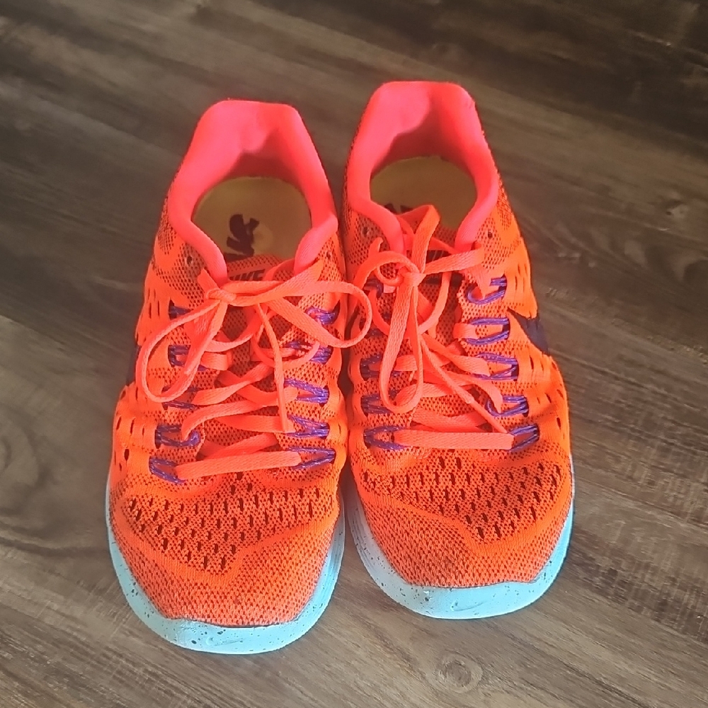 Nike Women's Vibrant Orange and Blue Athletic Shoes